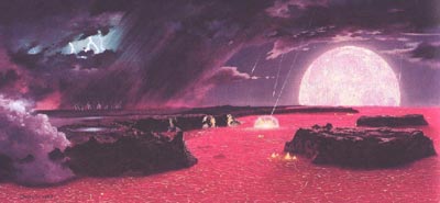 Henüz soğumamış gezegenimiz bu dönemde yüksek sıcaklıktan dolayı kor gibi içten içe yanmakta