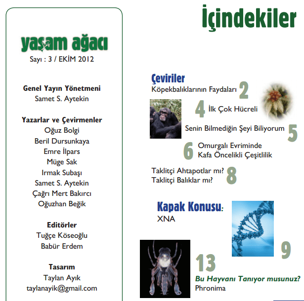 Yaşam Ağacı Dergisi Ekim 2012 (Sayı 3)